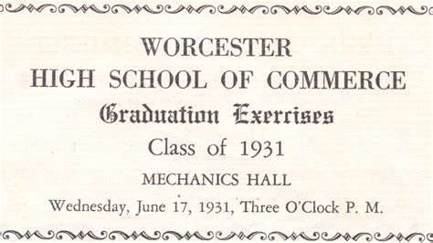 Worcester High School - 1931 Graduation - Nomadic Research Labs