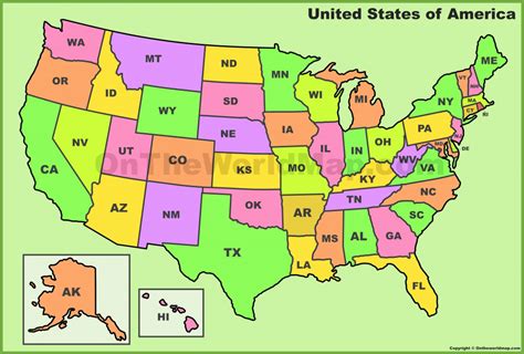 Us Map With States Labeled And Capitals - Printable Map