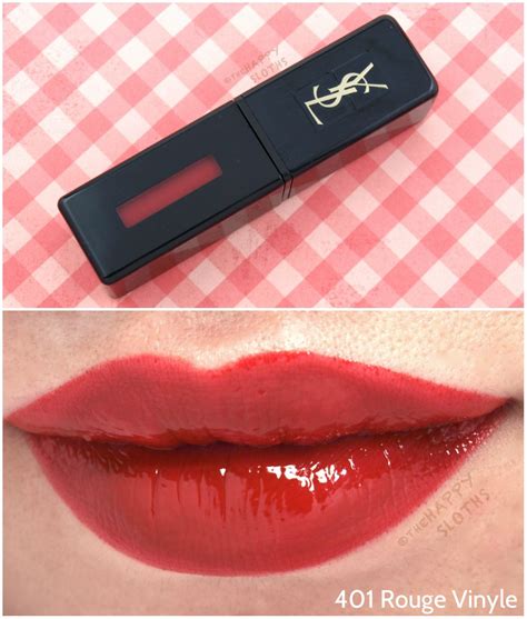 Yves Saint Laurent YSL Vinyl Cream Lip Stain in "401 Rouge Vinyle": Review and Swatches | Cream ...