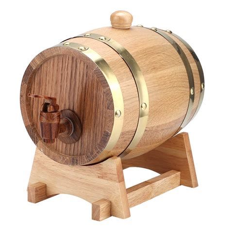 Buy Whiskey Barrel Dispenser, 1.5L Vintage Oak Aging Barrels Home Whiskey Barrel Decanter Wine ...