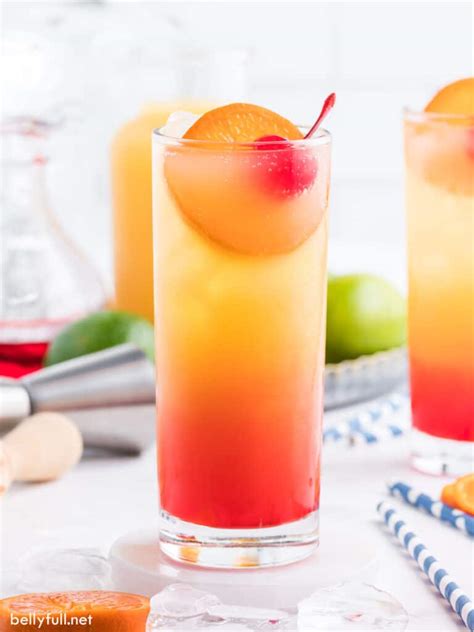 Tequila Sunrise Recipe {Easy Beautiful Cocktail} - Belly Full