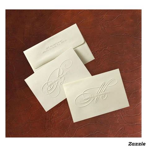 Pack of 25 Distinctive Embossed Initial Note Cards | Zazzle.com in 2021 | Note card gifts, Note ...