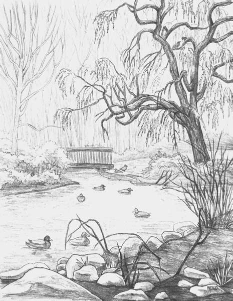 River Pencil Drawing at PaintingValley.com | Explore collection of River Pencil Drawing