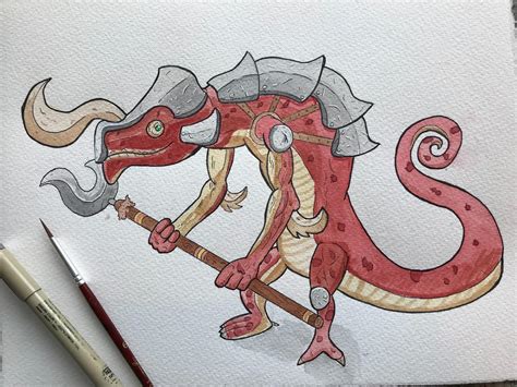 Lizalfos from BoTW Illustration with Watercolor : r/zelda