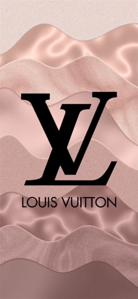 the louis vuitton logo is shown on a pink background with wavy, flowing waves