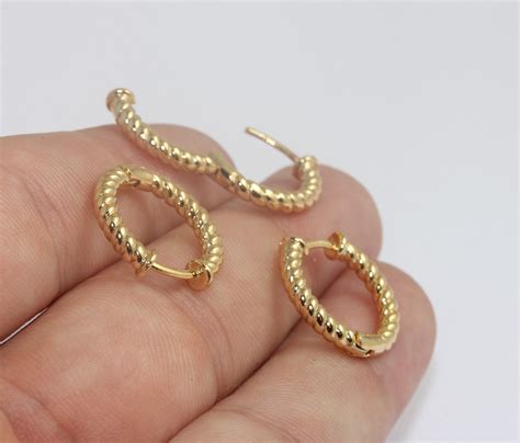 18mm 24k Shiny Gold Hoop Earrings Circle Earrings Minimalist | Etsy