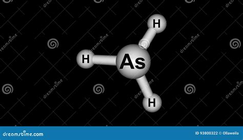 Arsine Molecular Structure Isolated on Black Stock Illustration - Illustration of toxic, hydride ...