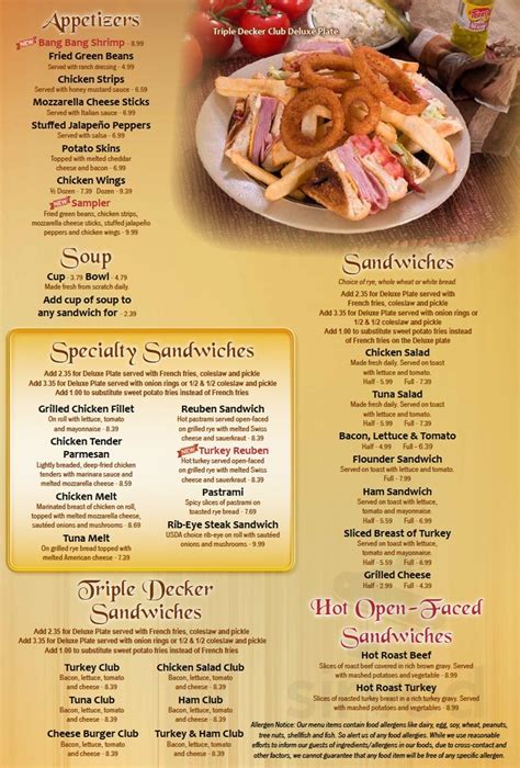 Coach House Restaurant menu in Simpsonville, South Carolina, USA