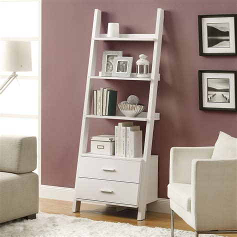 15 Best Ideas White Leaning Bookcases