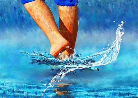 Barefoot After The Rain, Realistic Painting for sale by excite ...