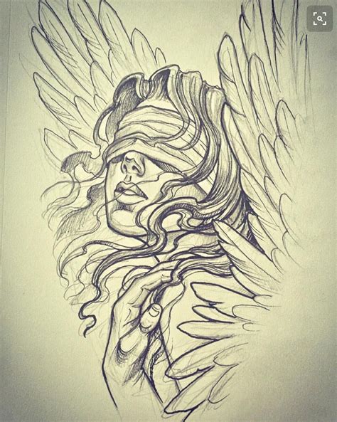 Pin on art - illustration. | Guardian angel tattoo, Tattoo design drawings, Sketches