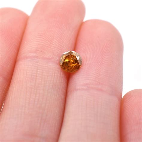 Cognac Diamond Round 5mm Single Piece 0.44 Carat