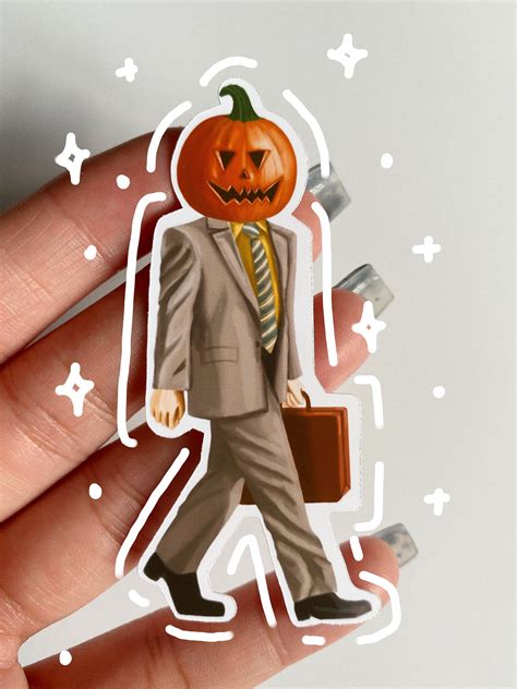 Dwight Pumpkin Head Sticker | Etsy