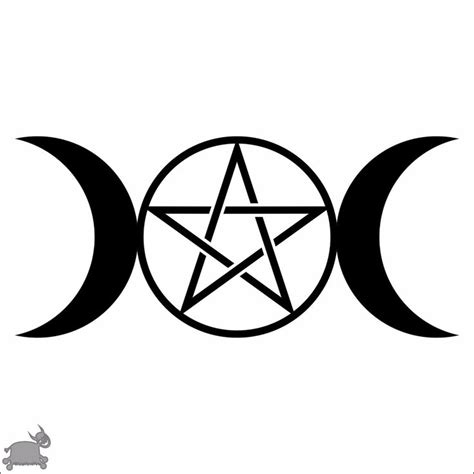 Triple Moon Pentacle Pentagram Decal Sticker for Wiccan and Pagan Enthusiasts