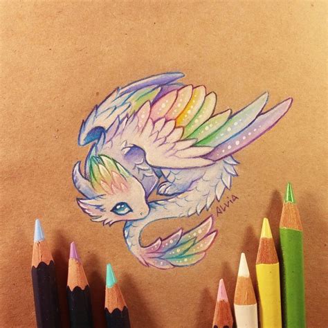 Pin by Maria Isabel on AlviaAlcedo art | Cute dragon drawing, Mythical ...