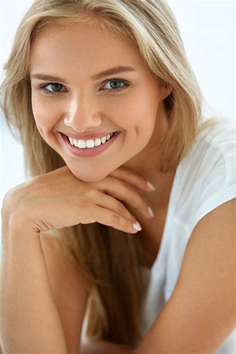 Portrait Beautiful Happy Woman With White Teeth Smiling. Beauty. High Resolution Image | Hancock ...