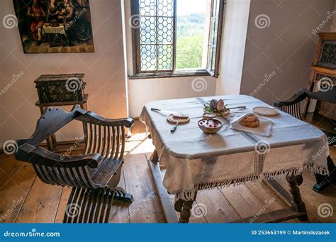 Pernstejn, Czech Republic - 7.8.2022: Interior of Pernstejn Castle ...