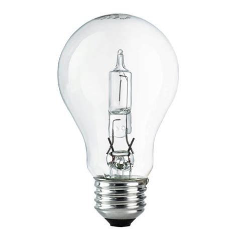 EcoSmart 60W Equivalent Eco-Incandescent A19 Clear Dimmable Light Bulb ...