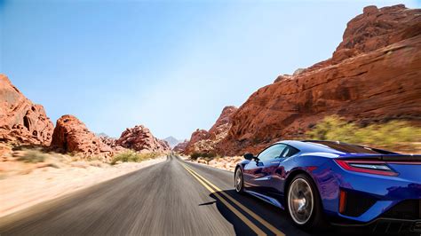 car, Sports Car, Blue, Road, Desert, Acura NSX Wallpapers HD / Desktop and Mobile Backgrounds