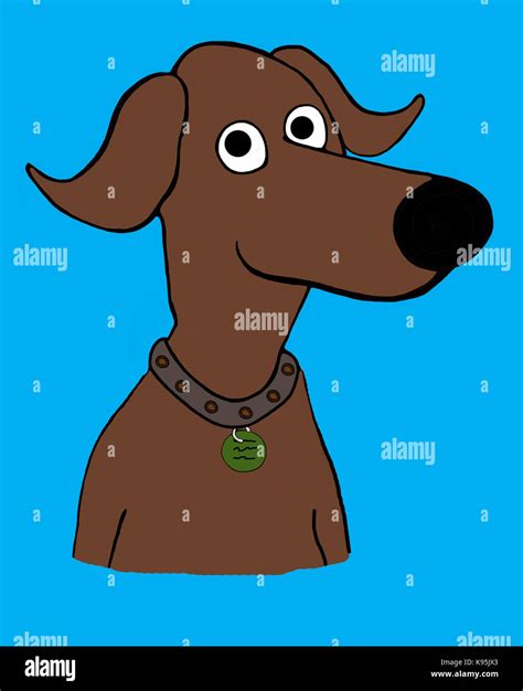 Cartoon illustration of a cute, brown dog Stock Photo - Alamy