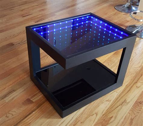 Black Coffee Table With Cool Illusion Lights, Featuring Infinity Mirror ...