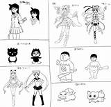 四季てぃーさんと交互にお題出し合って、見ないで描こう大会しました！（左：  昆野 さんのマンガ ツイコミ仮 sketch template