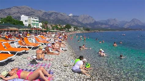 Beach of Kemer in Antalya Türkiye - YouTube