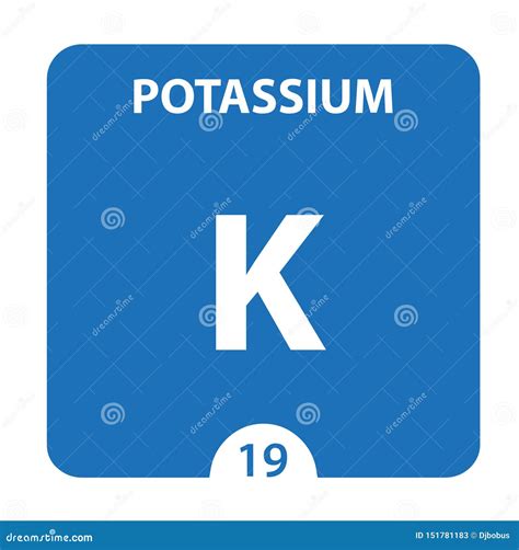 Potassium Symbol. Sign Potassium with Atomic Number and Atomic Weight Stock Illustration ...