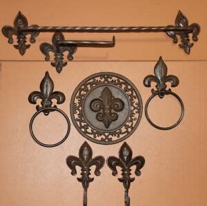 Fleur De Lis Bathroom Accessories Set – Everything Bathroom