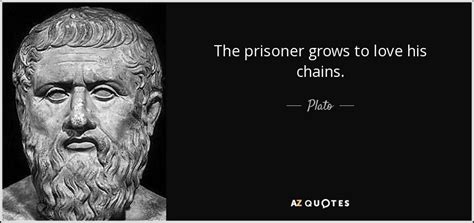 Plato quote: The prisoner grows to love his chains.