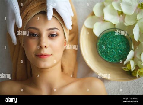 Skin And Body Care. Close-up Of A Young Woman Getting Spa Treatment At Beauty Salon. Spa Face ...