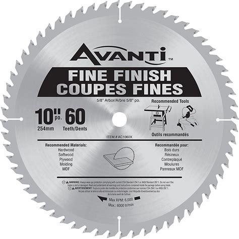 Freud Avanti Blade 10 Inch 60 Teeth | The Home Depot Canada