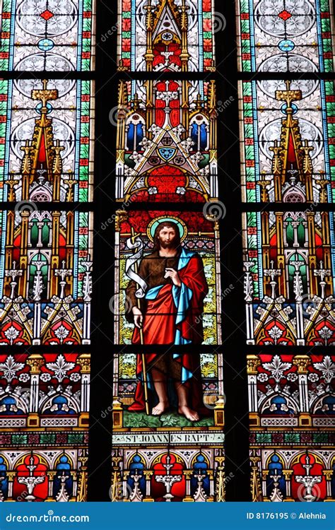 Stained-glass Window in St.Vitus Cathedral Stock Image - Image of europe, pattern: 8176195