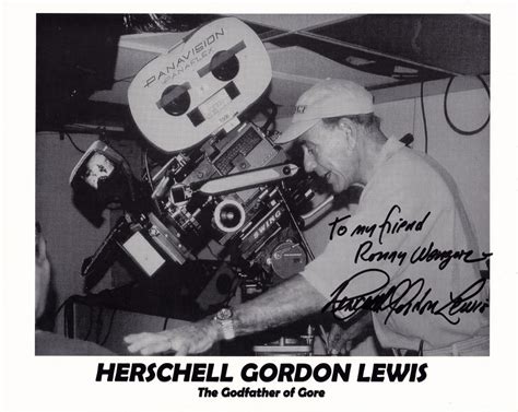 Lewis , Herschell Gordon : signed 8" x 10" photograph , BLOOD FEAST (1387) - Old Gothic Horror