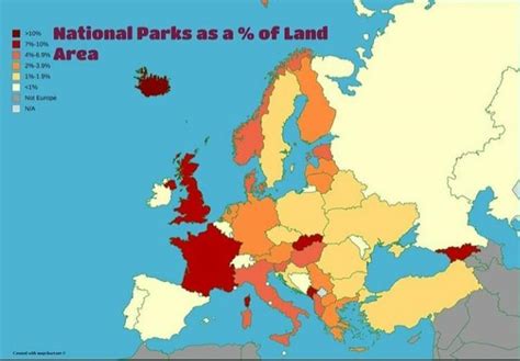 Percent of land area in European countries devoted... - Maps on the Web