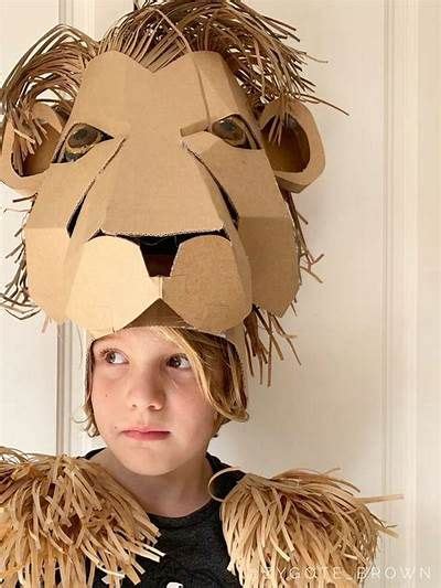 Cardboard Mask, Diy Cardboard, Narnia Costumes, Diy Costumes, Lion King Costume, Diy Lion ...