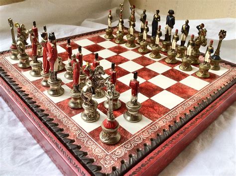 Vintage Chess Set Italfama Napoleonic Metal Pieces Leatherette - Etsy ...