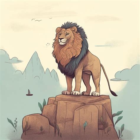 Premium AI Image | lion illustration ai generated