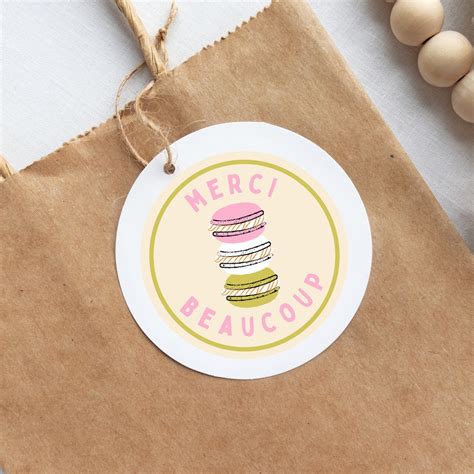 Merci Beaucoup Sticker Thank You Sticker Party Favor Sticker - Etsy