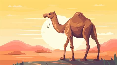 Premium Vector | Desert camel drawing vector