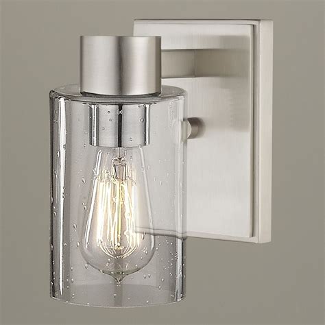 Seeded Glass Sconce Satin Nickel at Destination Lighting | Seeded glass ...