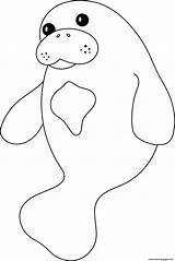 Manatee Coloring Page Printable sketch template