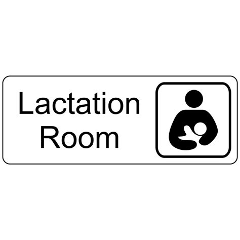 White Lactation Room Engraved Sign With Symbol EGRE-37153-SYM-BLKonWHT