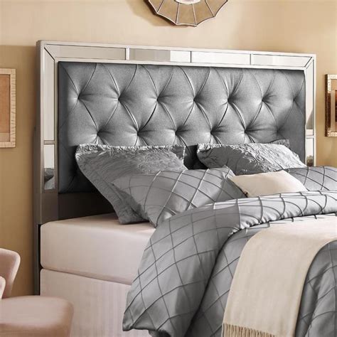 upholstered-tufted-mirrored-frame-headboard.jpeg (740×740) | Upholstered headboard, Mirror ...