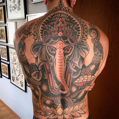 Ganesh Back Tattoo