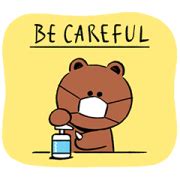 BROWN Infection Prevention Stickers LINE WhatsApp Sticker GIF PNG