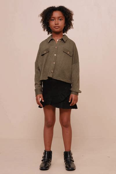 Girls Soft Waffle Knit Dolman Button Up Shirt – HLA WS