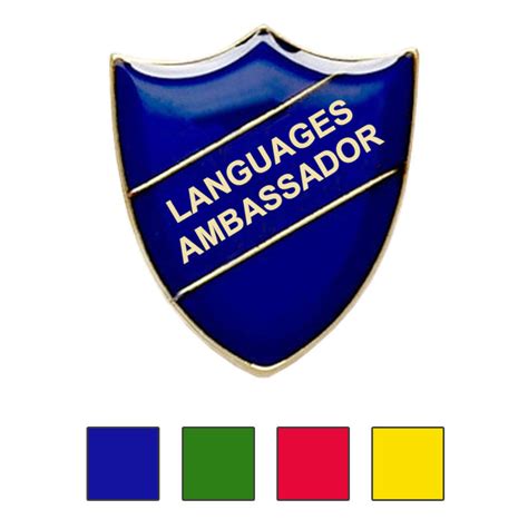 Languages Ambassador Shield Badges | School Badge Store