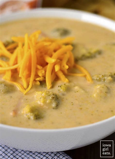 Crock Pot Broccoli-Cheddar Potato Soup - Iowa Girl Eats