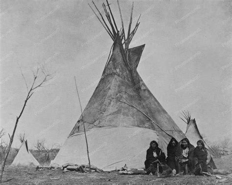 Comanche Indians Pose In Front of Tepee 8x10 Reprint Of Old Photo ...